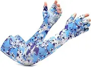 [Generic] Ice Silk Sunscreen Sleeves | Hand Protector Cover, Cool Men Women Arm Sleeve Gloves Running Cycling Sleeves Fishing Sports Protective Arm Warmers UV Protection Cover