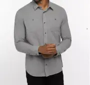 Travis Mathew Shirt Mens Gray Cloud Flannel Golf Button Up Size 2XL