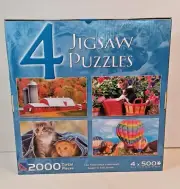 Sure-Lox 4 Jigsaw Puzzles 4x500 2000 Total Pieces NEW SEALED