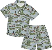 [Caihoyu] Kids Short Sleeve Button Down Shirt & Shorts Set Toddler Baby Boy Outfit Infant Little Boy Gift