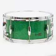 TreeHouse Custom Drums 6½x13 8-ply Maple Snare Drum - Green Glass Glitter