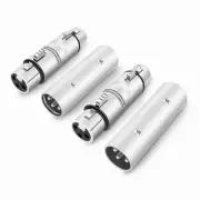 Jozzai 4 Pack XLR Adapters (2-Pair), XLR Male to Male Connector & Female to F...