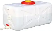25L Water Tank, 10x10x16 Inch Rectangular Water Container with Cap & Handle, 3/4" Storage for Household, Camping, Hiking