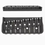 NEW - Hipshot 8-String Hardtail Guitar Bridge, .175" Floor Height - BLACK