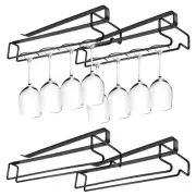 4 Pcs 10 Inch Wine Glass Rack Under Shelf, Stemware Holder for Bar, Kitchen, ...