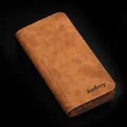 Retro Men's Long Clutch Leather Wallet Checkbook Card Holder Front Pocket Gifts