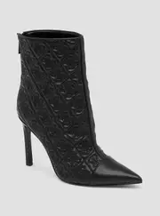 GUESS Women's Black Simonea Logo Ankle Boots Size: 10