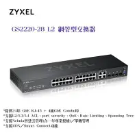 在飛比找Yahoo!奇摩拍賣優惠-ZyXEL GS2220-28 GbE L2 網管型交換器 