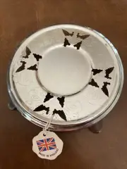 Vintage Mayell Chrome Steel Art Deco Teapot Trivet Pierced Stand England New