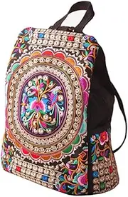 SHERCHPRY Ethnic Boho Travel Backpack for Women Vintage Embroidered Crossbody Bag Ethnic Shoulder Bag, As Shown, Centimeter