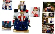 Nutcracker Christmas Decorations of Music Box - Wooden Nutcracker Figures