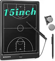 Newnaivete Electronic Basketball Coach Board - Premium Tactical Marker with Large LCD Screen & Stylus Pen, Digital Rechargeable Training Equipment for Game Plan, Blue, 15 inch