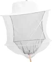 Yardwe Beekeeping Hat Beekeeper Caps Beekeeper Beekeeping Cap Bee Keeper Costumes Bee Keepers Hats Beekeeper Hat Costume Netting Beekeeping Veil Hat Mesh Hood Cap White ，