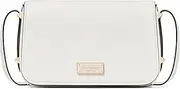 [Kate Spade New York] LIV Pebbled Leather Small Flap Crossbody, True White, True White