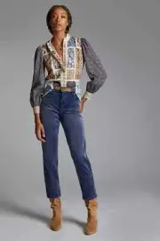 Anthropologie Pilcro 29 NWT The Vintage Straight Corduroy Pants Jeans Blue Cords