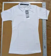 Adidas Women's Basics White Polo Shirt Size Extra Small XS Climalite NWT