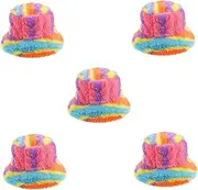 [VALICLUD] Rainbow Visor Bucket Hat Hats Camo Hat Women's Bucket Hat Insulated Bucket White Bucket Hat Bucket Hat for Black Hat Fuzzy Bucket Hatwith Ball Bear Hat Adult Polyester