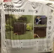 New Keter Decorative Composter 90 Gallon Capacity Brown Wood Look for Garden