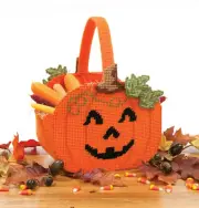 Mary Maxim Pumpkin Basket Plastic Canvas Kit