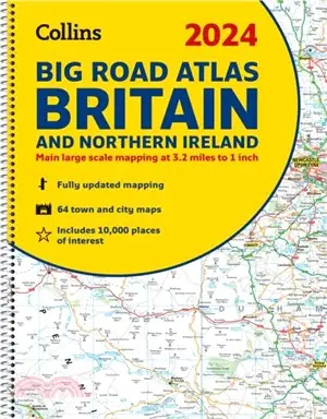 2024 Collins Big Road Atlas Britain and Northern Ireland：A3 Spiral