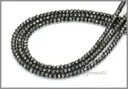 15.5" Natural Hematite Rondelle Faceted Beads 4mm #85233