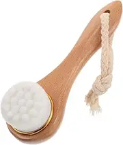 HAPINARY Nano Cleansing Brush Set 2 Pack Soft Facial Cleansing Tool Wooden Handle for Deep Clean Exfoliation
