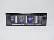 Silver Buffalo NASA Glassware Set Four 1.5oz Shotglasses Gift Box Rocket Space