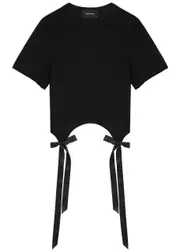 Simone Rocha Bow-embellished Cotton T-shirt - Black - M (UK12 / M) M (UK12 / M)