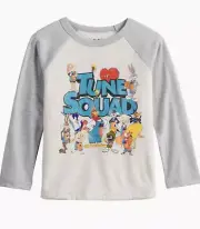 NEW - Space Jam Tune Squad Boys Size 4T Long Sleeve Raglan Tee Shirt Unisex