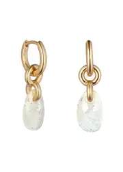 Otiumberg Moonstone Lapillus 14kt Gold Vermeil Hoop Earrings ONE SIZE