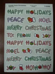 Vintage Trend Scratch & Sniff Stickers Sheet - Candy Cane Peppermint - Christmas