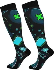 [ODAWA] Spoonflower Yoga Knee High Socks Medical Compression Stockings Long Socks for Youth and Adult