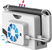 Cooling Fan for Nintendo Switch OLED Dock, 3 Speed Replacement Back Cover for Switch New Dock, USB Powered Cooler with LED Lighting