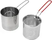 ZenithAur Deep Fry Basket with Handle - 304 Stainless Steel Deep Fryer Pot, Nice for Frying Chicken and Fish at Home