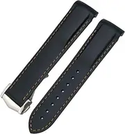 [EKSIL] 20mm Curved Rubber Watchband Fit For Omega Speedmaster Moonwatch Seamaster 300 AT150 Strap
