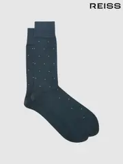 Reiss Airforce Blue Mario Spot Polka Dot Socks (T94132) | $20