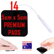 TENS EMS ELECTRODE PADS - 5cm x 5cm x 14 BLACK PREMIUM PADS