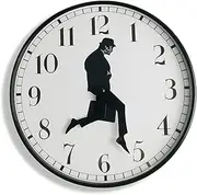 [GRANDUP] 10inch Silent Wall Clocks Battery Operated, Silly Walk Wall Clock,Non Ticking Quality Quartz Movement Wall Clock for Home Office Decor,Novelty Home Decor Gifts (Black)