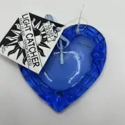 Glass Craft Blue Heart Light Catchers About 4.5” Hand Molded Glass