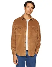 [Tommy Hilfiger] Embroidery Relaxed Corduroy Overshirt in Khaki