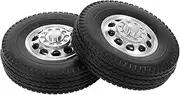 2pcs Trailer Front Wheels with 10 Spokes Aluminum Alloy Hubs for 1/14 Tamiya Tractor Truck RC Climber Trailer