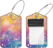 [VTGHDEEQ] Luggage Tag,Bag Tags for Luggage,Travel Suitcase Tags,Background Pink Fantasy,2-Pc