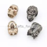 Skull Metal Cord Stoppers Rope Cord Toggle Open End Crafts For Hoodie/Pants/Coat