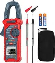 Astroai Digital Clamp Meter Multimeter 2000 Counts Amp Voltage Tester Auto-Ranging with AC/DC Voltage, AC Current, Resistance, Capacitance, Continuity, Live Wire Test, Non-Contact Voltage Detection