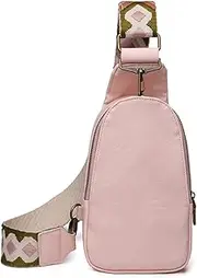 [IAMUHI] Women Faux Leather Sling Bag Bohemian Guitar Strap Cross Chest Shoulder Purse Travel Crossbody Handbag