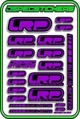 LRP ESC MOTOR BRUSHLESS RC 1/10 1/8 STICKERS LIPO BUGGY CAR DECAL PURPLE BLACK