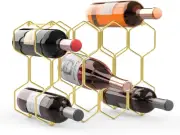 Buruis Countertop Wine Rack - 14 Bottle Holder for Red White Gold
