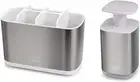 Joseph Joseph 2 Pc Bathroom Sink Caddy Organizer Set Silver
