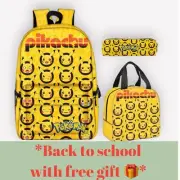 Pikachu Back To School Backpack Set. With Lunch Box And Pencil Case. *FREE Gift