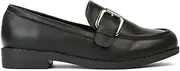 [Generic] Womens Slip On Loafers Ladies Flat Low Heel Close Toe Buckle Casual Office Work School Pumps Shoes Size 3-8